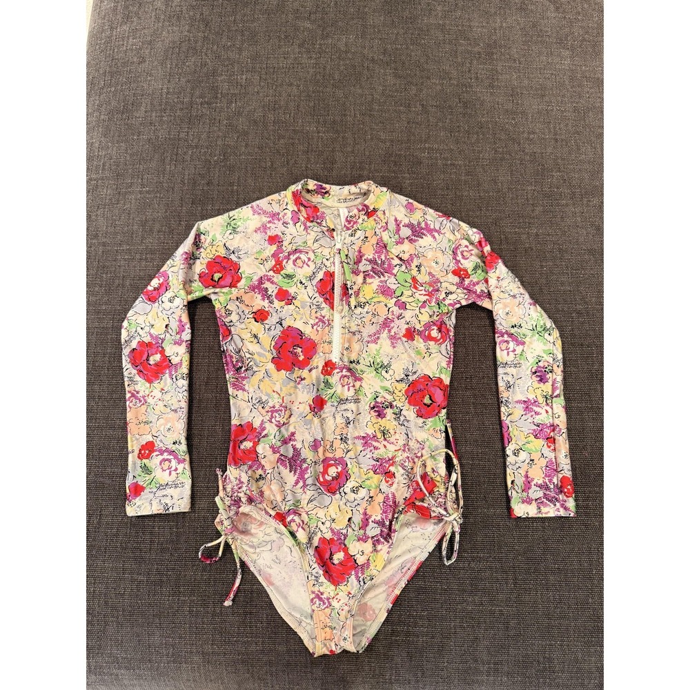 Zimmermann Small Multicolor Floral Long Sleeve Zip One Piece - Picture 2 of 10